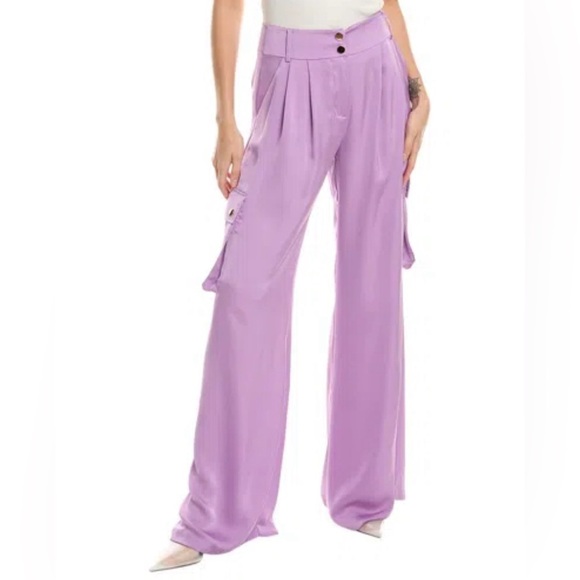 House of Harlow 1960 Pants - House of Harlow Lavender Wide-Leg Pants, Size L, New Without Tags